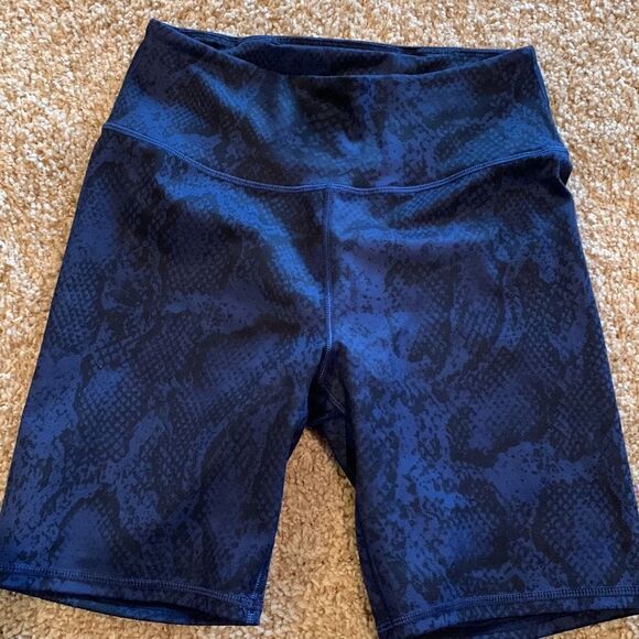 Snake print Navy Black‎ Biker Spandex Gym workout Shorts small - Picture 2 of 9